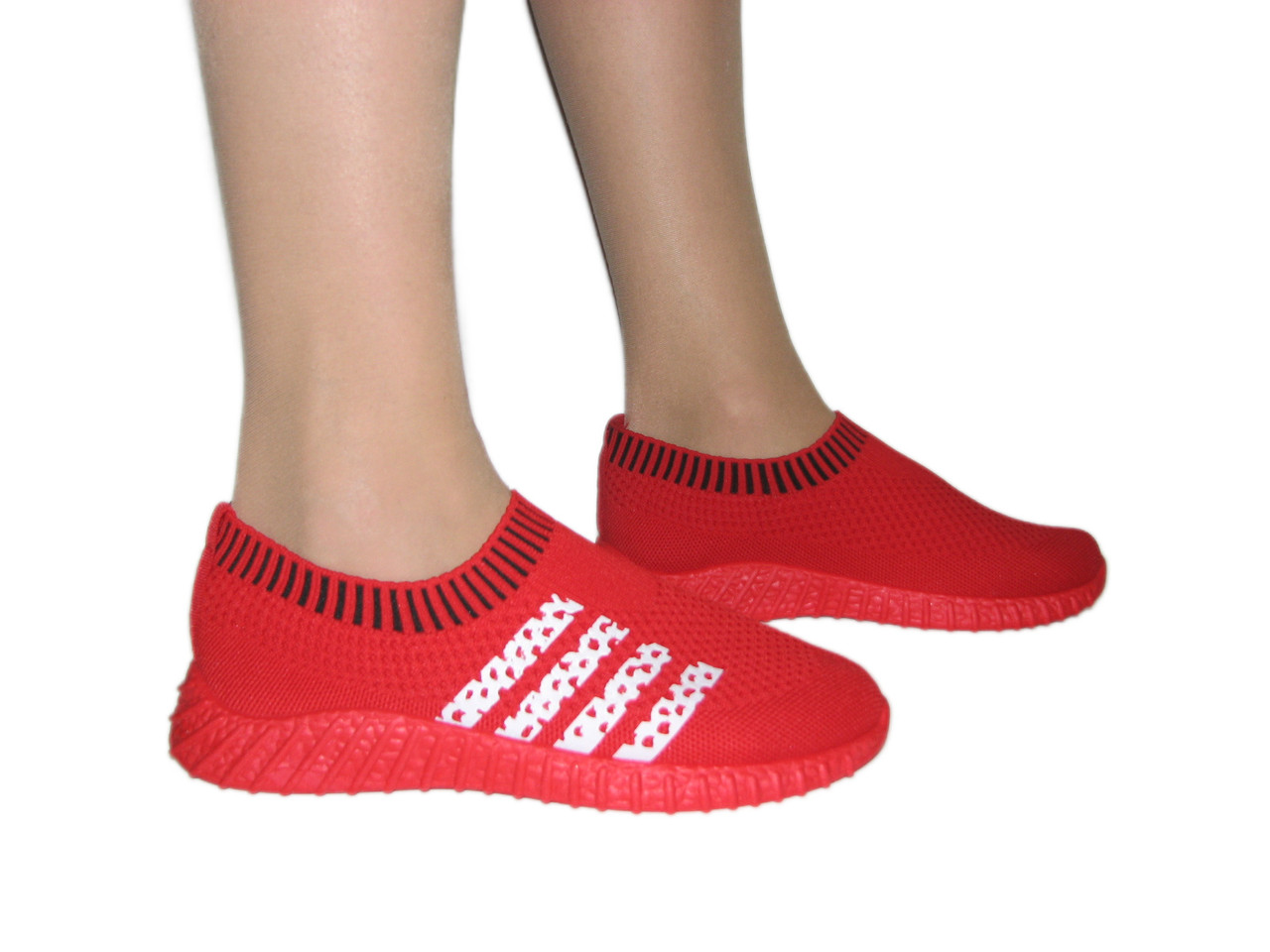 Червоні текстильні підліткові кеді 21,5см 24см, фото 1