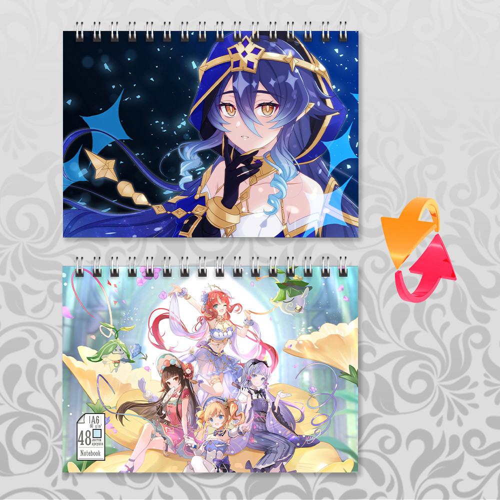 Блокнот А6 Genshin Impact Лайла (у клітинку на 48 аркушів), фото 1