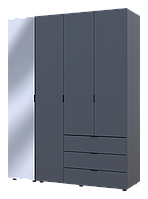 Шкаф для одежды Doros Гелар Графит 3ДСП/Дзеркало 155х49.5х203.4 (42002158)