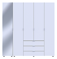 Шкаф для одежды Doros Гелар Белый 4ДСП/Зеркало 194х49.5х203.4 (42002160)