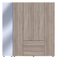 Шкаф для одежды Doros Гелар Дуб сонома 4ДСП/Зеркало 194х49.5х203.4 (42002162)