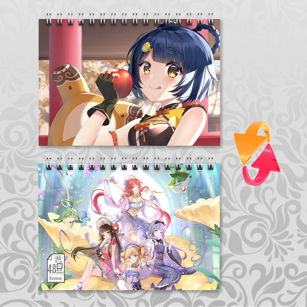 Блокнот А6 Genshin Impact Сянлін (у клітинку на 48 аркушів), фото 1