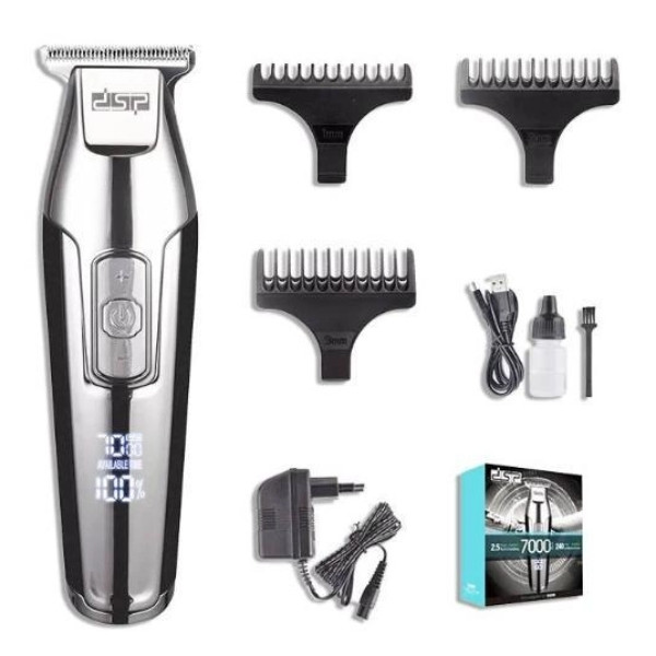 Машинка для стрижки акумуляторна з LCD-дисплеєм Hair Clipper Set DSP 90286 Чорна