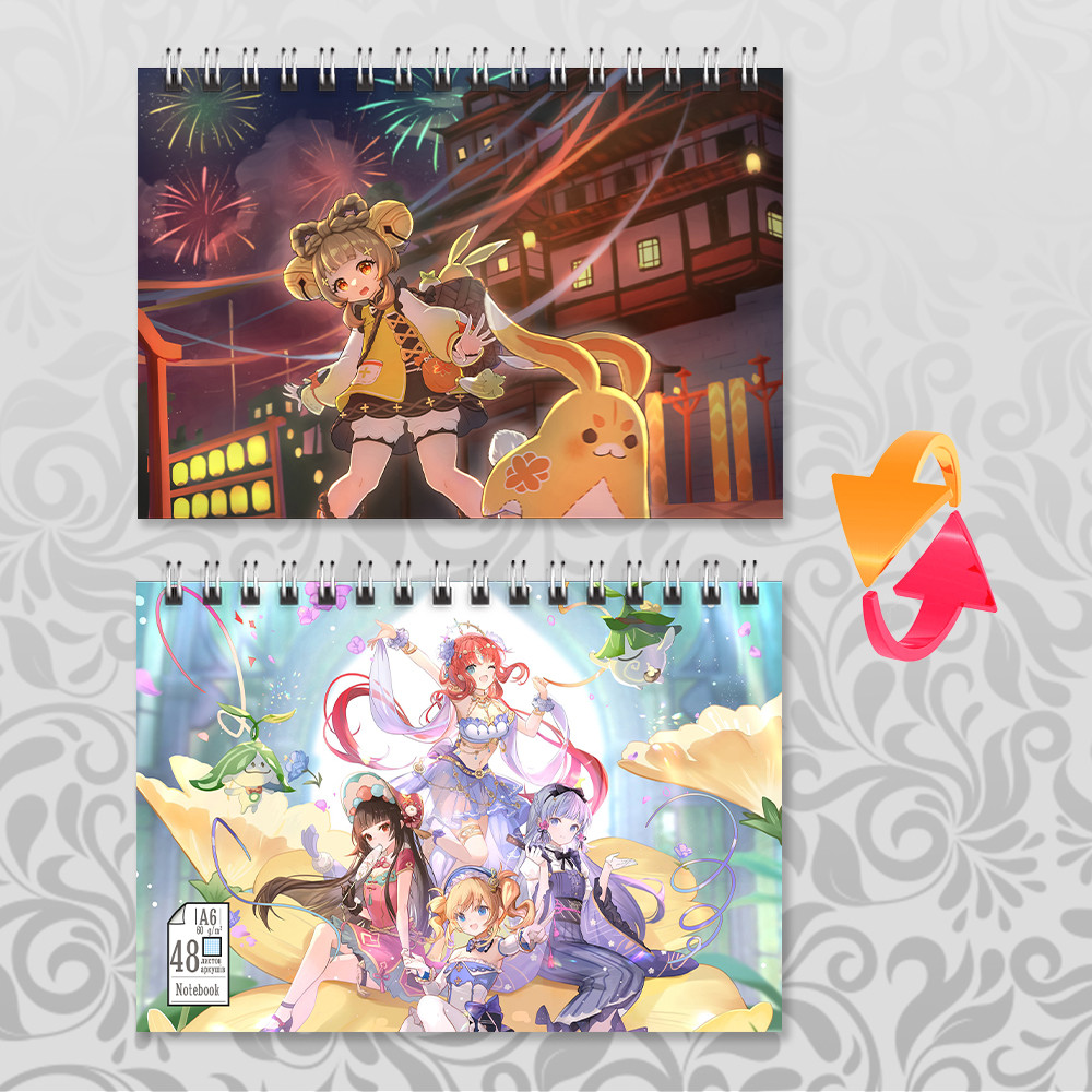 Блокнот А6 Genshin Impact Яояо (у клітинку на 48 аркушів), фото 1