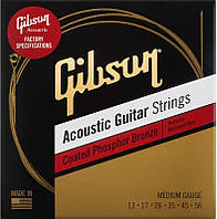 Струны для акустической гитары GIBSON SAG-CPB13 COATED PHOSPHOR BRONZE ACOUSTIC GUITAR STRINGS 13-56 MEDIUM