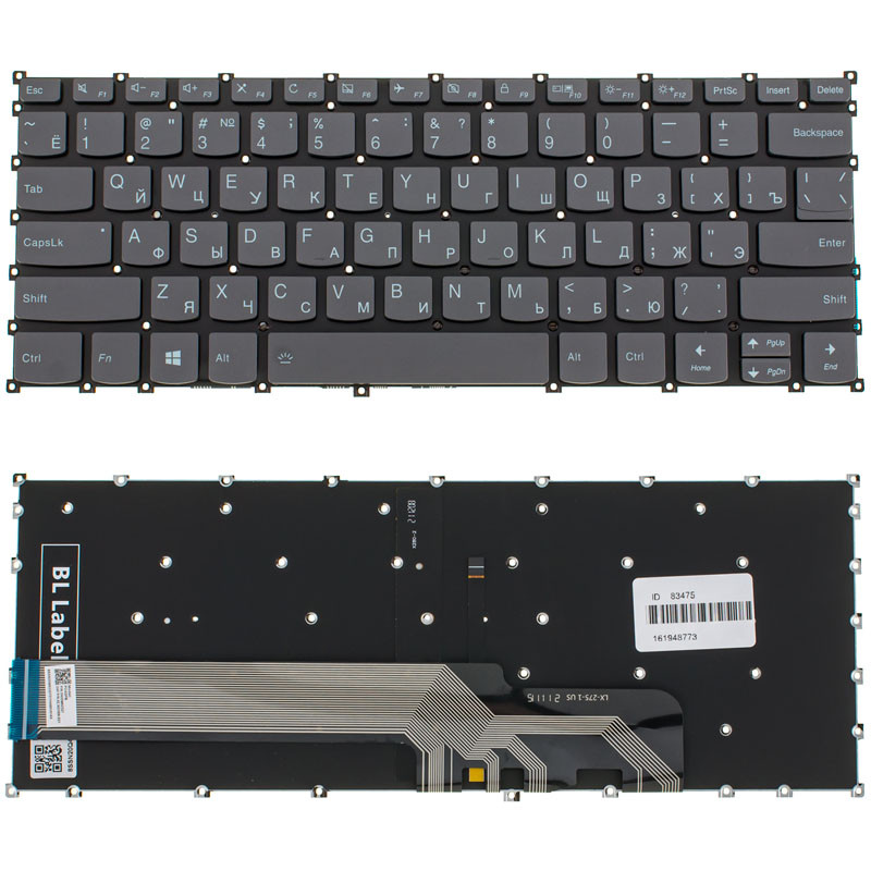 Клавіатура для ноутбука Lenovo (IdeaPad: S540-14 series) rus, onyx black, без кадру