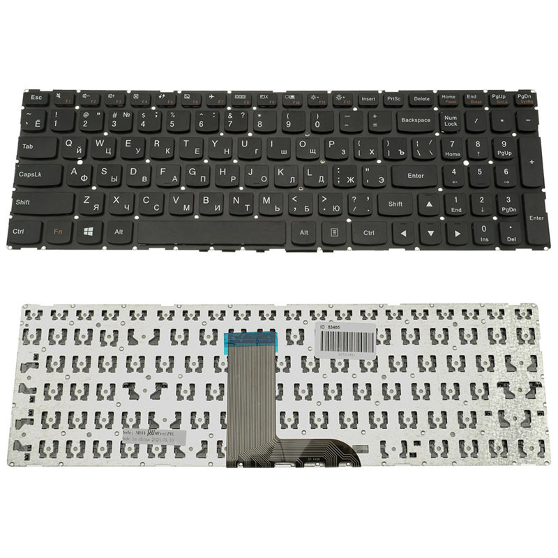 Клавіатура для ноутбука LENOVO (Yoga: 500-15IBD, 500-15ISK) rus, black, без фрейма