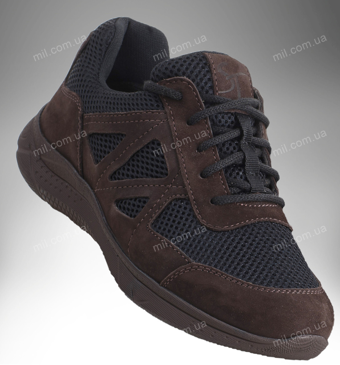 Тактичні літні кросівки з вентильованою сіткою / полегшене шкіряне військове взуття на літо ENIGMA Stimul (dark brown)
