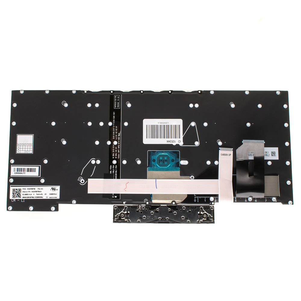 Клавіатура для ноутбука LENOVO (ThinkPad: T490s, T495s) rus, black, без фрейма, підсвічування клавіш(оригінал)
