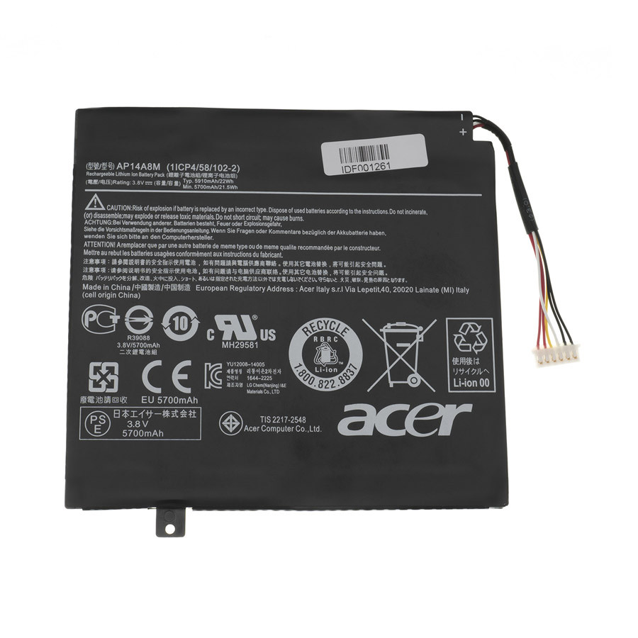 Оригінальна батарея для ноутбука ACER AP14A8M (Swift 10: SW5-011, SW5-012, SW5-012P) 3.8V 22Wh Black (AP14A4M)