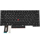 Клавіатура для ноутбука LENOVO (ThinkPad: T14s) rus, black, підсвічування клавіш, без кадру, с джойстиком, фото 3