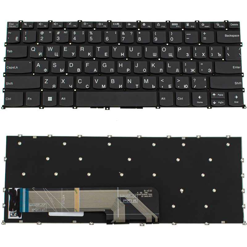 Клавіатура для ноутбука LENOVO (IdeaPad: 5-14 seires), rus, onyx black, без фрейму (ОРИГИНАЛ)