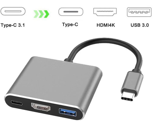 4K 1080P Type C на HDMI-сумісний/USB 3.0/ Type C 3 в 1 кабельний конвертер Thunderbolt 3 Switch на HDMI-сумісний адаптерний кабель