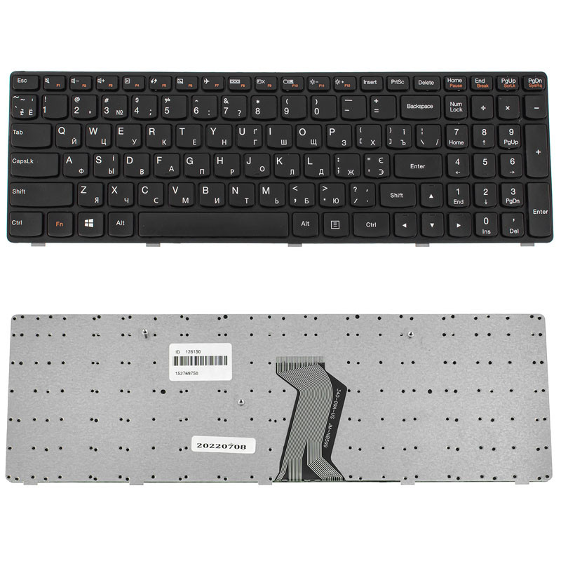 Клавіатура для ноутбука LENOVO (G500, G505, G510, G700, G710) ukr, black