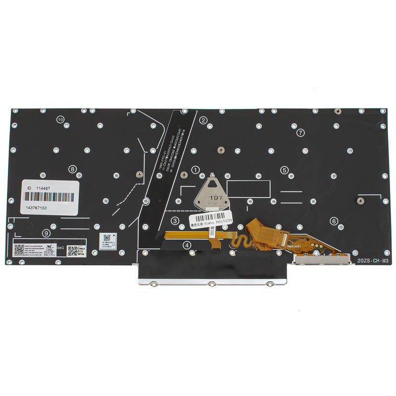 Клавиатура для ноутбука LENOVO (ThinkPad: X1 Nano gen 1) rus, black, без фрейма, подсветка клавиш