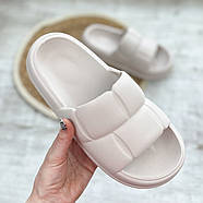 Жіночі гумові капці літні підошва піна (бежевий) 36, фото 2