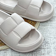 Жіночі гумові капці літні підошва піна (бежевий) 36, фото 3