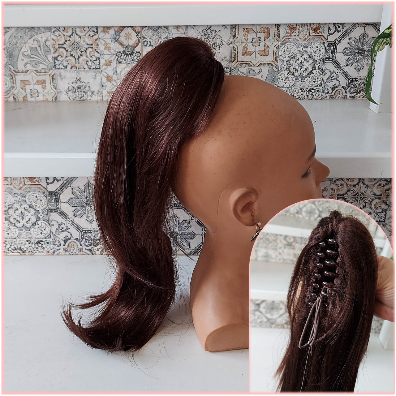 Хвіст прямий каскад на крабе каштановий 6322- 33, фото 1