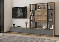 Вітальня Капрі 2 (2400х330х1530) стінка графіт