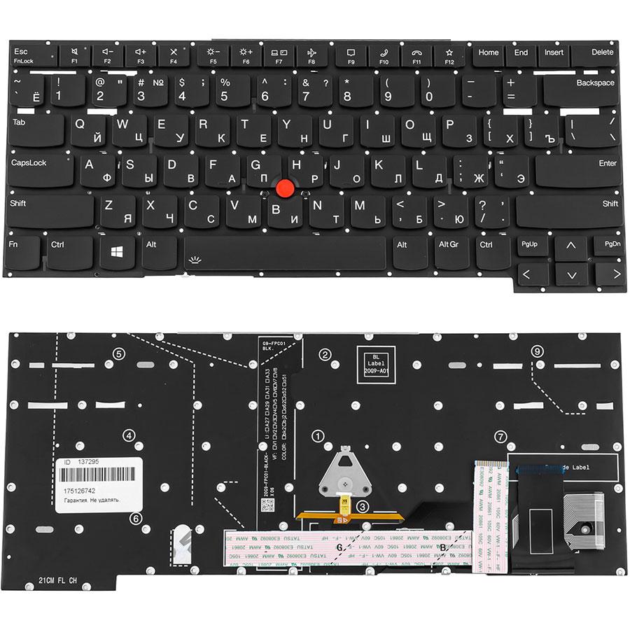 Клавіатура для ноутбука LENOVO (ThinkPad: P1 Gen 4) rus, black, без фрейма, підсвічування клавіш (ОРИГІНАЛ)