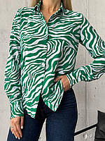 Жіноча сорочка блузка 0/05/0065 зебра принт софт (42.44,46.48 розміри )