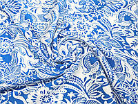 Ткань Штапель цветочные узоры, синий