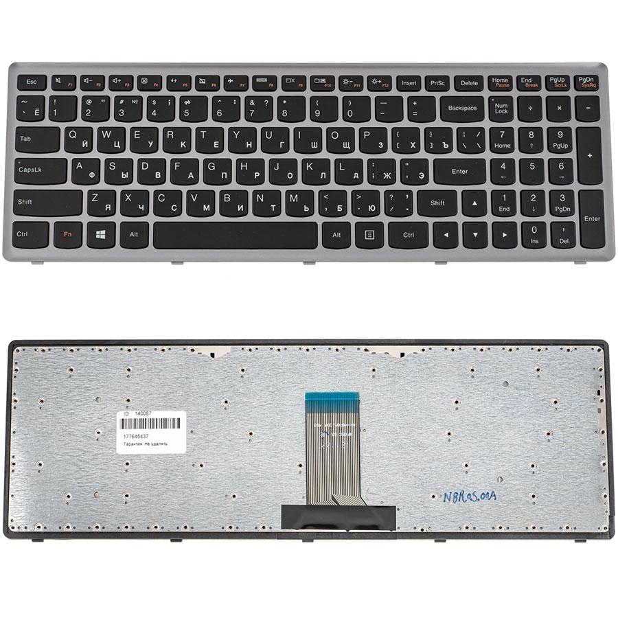 Клавіатура для ноутбука LENOVO (IdeaPad: U510, Z710) rus, black, silver frame (ОРИГИНАЛ)