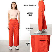 Жіночі штани Карго норма під ремінь розміри 34-42, оранжевого кольору