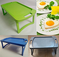 Столик для сніданку в ліжко Зручний Складний Ліжковий столик піднос — столик для ноутбука