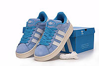 Жіночі кеди Adidas Campus Blue White (блакитні) класні легкі жіночні замшеві кроси Y14711