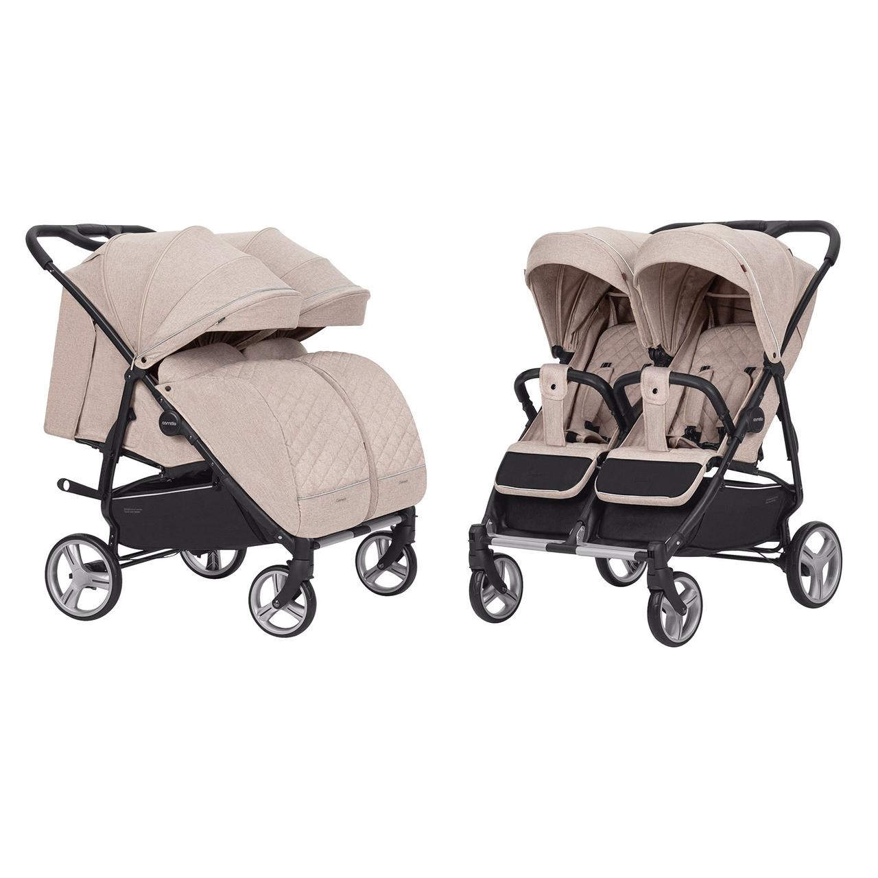 Коляска прогульна для подвійної CARRELO Connect CRL-5502/1 Cotton Beige з дощовиком, фото 1