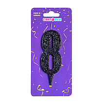 Свічка-цифра "8" чорна блиск