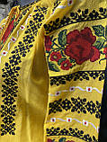 Вишита сорочка жіноча машинна роботи з жовтого витончиного  полотна розмір XXXL, фото 2