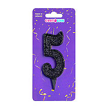 Свічка-цифра "5" чорна блиск