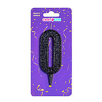 Свічка-цифра "0" чорна блиск