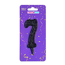Свічка-цифра "7" чорна блиск