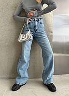 Жіночі брюки штани джинси Палаццо 0028 широкі кльош труби блакитні (25, 26, 27, 28, 29 розміри) Туреччина 28