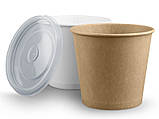 Супник 600 мл паперовий круглий крафт d115, 25 шт/уп, 450 шт/ящ., фото 3