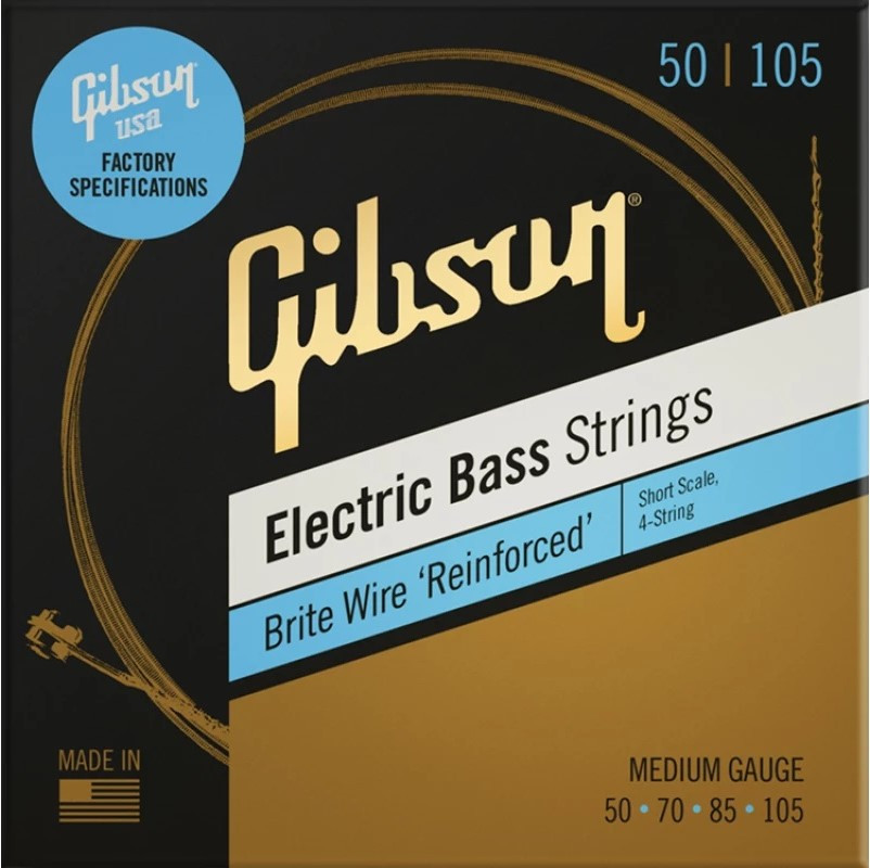 Струни для бас-гітари GIBSON SBG-SSM SHORT SCALE BRITE WIRE BASS STRINGS MEDIUM