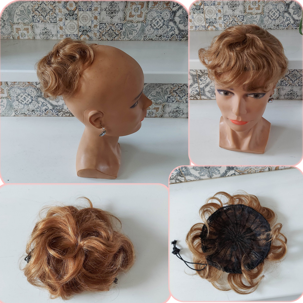 Шиньон з натурального волосся 2в1 гулька накладка песочно-русявий SELLI -A 6, фото 1