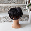 Накладка на маківку на зажимах з термоволосся чорна кава RY603- 2, фото 5