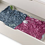 Пакет вакуумний для зберігання речей 60х80 см Чохол для пакування одягу з клапаном, фото 9