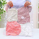 Пакет вакуумний для зберігання речей 60х80 см Чохол для пакування одягу з клапаном, фото 7