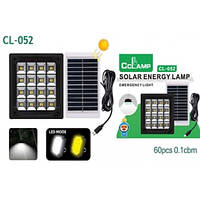 Портативная солнечная система с аккумулятором и фонарем CL-052 de