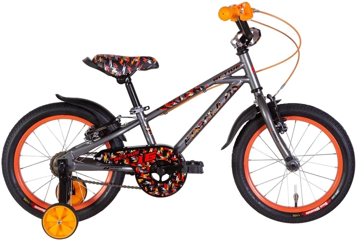 Дитячий сірий велосипед ST 16" Formula ACTIVE рама-8,5", велосипеди зі страхувальними колесами