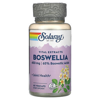 Босвелія 450 мг Solaray Boswellia екстракт для здоров'я суглобів 60 рослинних капсул