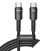 Кабель Essager 3 метра 100 Вт Type C USB-C PD 100W QC провод для Macbook Samsung Xiaomi Type-C USBC Wire Cord