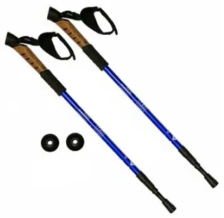 Палиці для скандинавської ходьби+трекінг Antishock телескопічна пара алюмінієві (70504-2-E), фото 1
