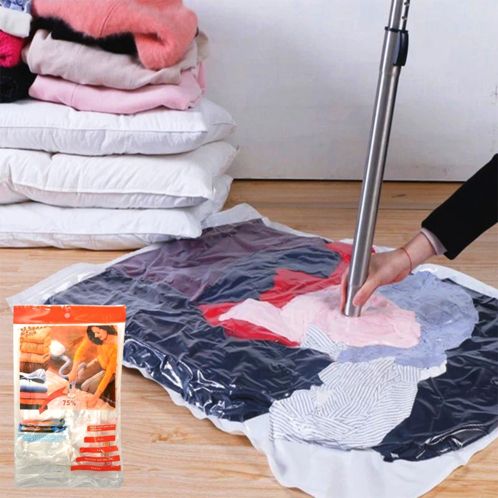 Вакуумний пакет для зберігання речей 60х80 см Чохол для пакування одягу з клапаном, фото 1