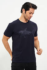 Футболка чоловіча Paul Shark великі розміри темно-синя брендова чоловіча футболка Пол Шарк батал, фото 3